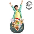 thumbnail image 3 of Folk Storage Toy Bag Chair, Victorian Style Composition with Cartoonish Poppies Bluebells and Birds, Stuffed Animal Organizer Washable Bag, Large Size, Multicolor, by Ambesonne, 3 of 3