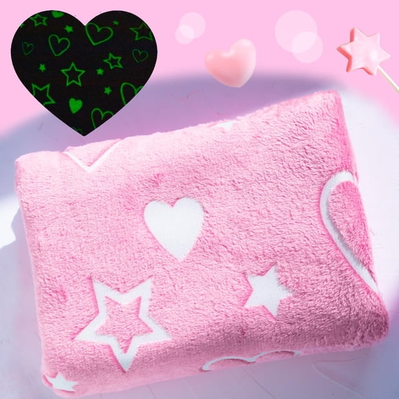Manta SYMI SMMR rosa que brilla en la oscuridad 127 x 152 cm para niños