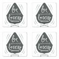thumbnail image 1 of Saying Coaster Set of 4, Greyscale Composition of Arrows Dots Inspirational Be Brave Inscription, Square Hardboard Gloss Coasters, Standard Size, Charcoal Grey and White, by Ambesonne, 1 of 2