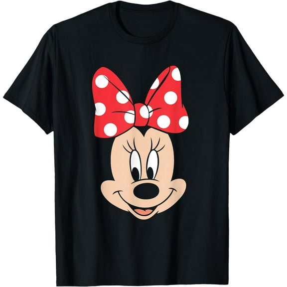 Minnie Mouse Polka Dot Bow Big Face DTG Print Unisex T-Shirt