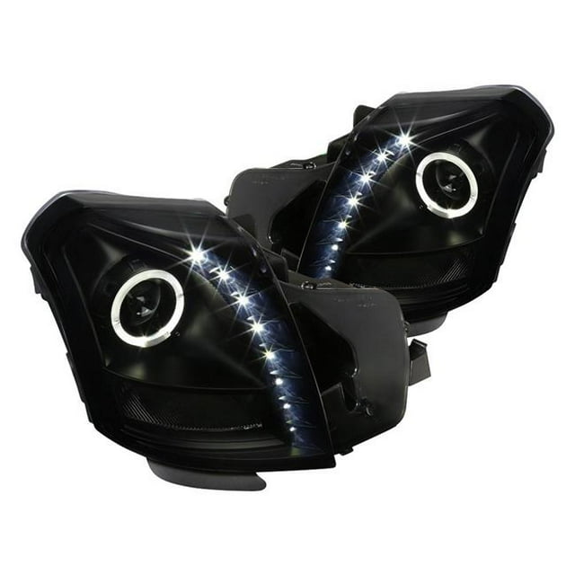 Projecteurs Halo Noirs et Fumés avec LED pour Cadillac CTS 2003-2007