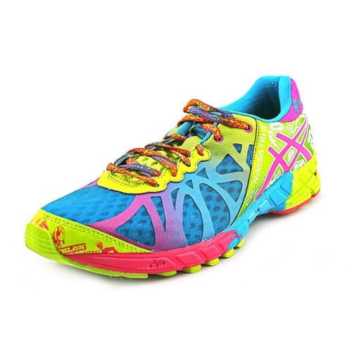 multi colored athletic shoes