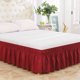 thumbnail image 1 of Faldón de cama envolvente con volantes de encaje, para cama matrimonial, con volante elástico y cinturones ajustables, para cama queen, de microfibra, decorativo, para cama matrimonial, funda para, 1 of 5