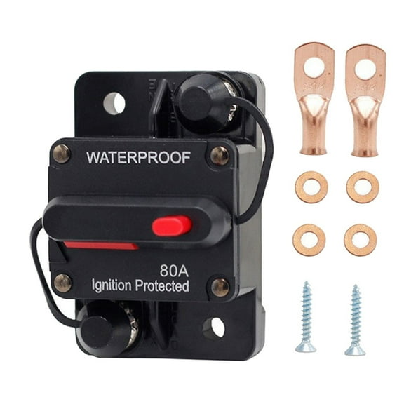 Waterproof 30A Circuit Breaker with Manual Reset, Ignition Protected, for Marine and Automotive Applications