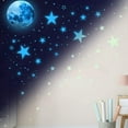 thumbnail image 3 of Estrellas que brillan en la oscuridad Vhermosa 1108 piezas decoración de pared azul cielo, 3 of 7