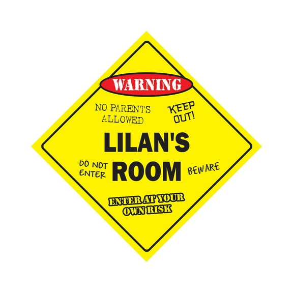 Lilan's Room Sign Crossing Zone Xing | Indoor/Outdoor | 17" Tall kids bedroom decor door children's name boy girl