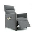 thumbnail image 4 of Power Recliner Chair, Modern Electric Recliner with Footrest, Space Saving Design, Soft Linen Fabric, Light Grey, 4 of 10