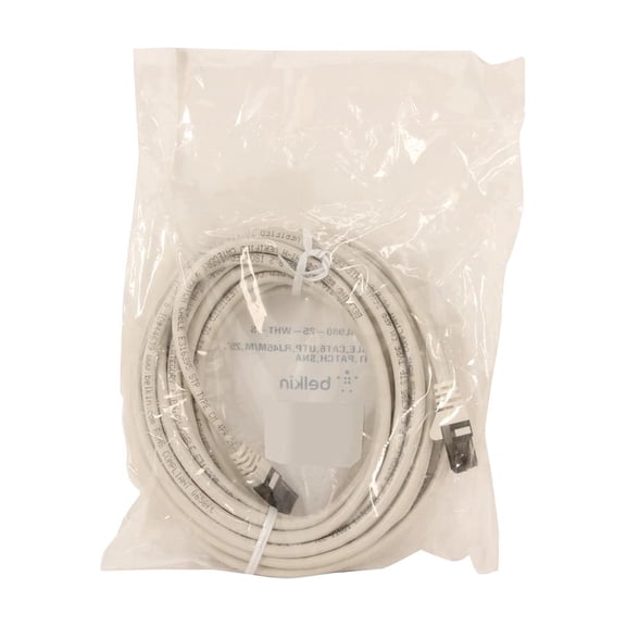 Belkin Cat. 6 UTP Patch Cable - RJ-45 Male - RJ-45 Male - 25ft - White