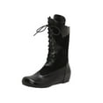 thumbnail image 2 of Tawop Womens Boots Knee High Lace Up Round Toe Winter Black Boots, 2 of 8