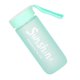 thumbnail image 1 of Cateissary Taza de agua mate de plástico cuadrado transparente de 550ml, taza para deportes acuáticos de zumo frío para exteriores con cuerda de leche Teteras Verde Cateissary HA004301-04, 1 of 1