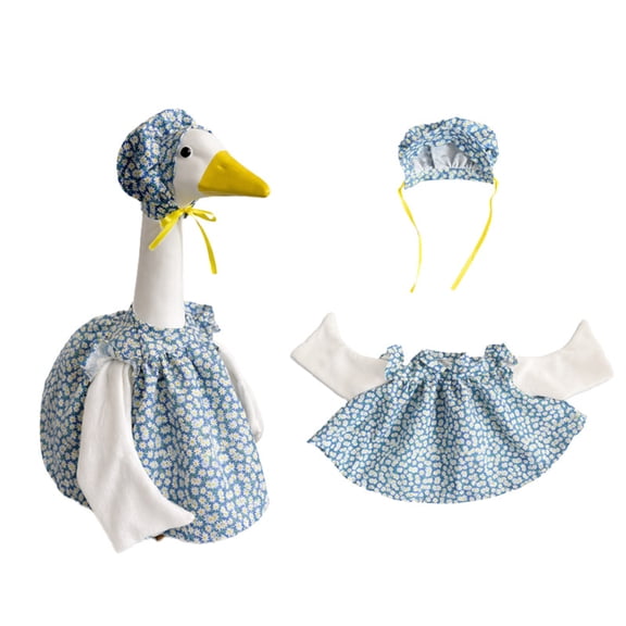 Summer Blue Floral Duck 1*Hat 1*Dress Outfit For S Teens Dress Up Festival Party Wear