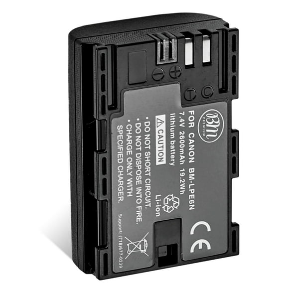 BM LP-E6N Battery for Canon EOS R EOS 60D EOS 70D EOS 80D EOS 90D EOS 5D II, 5D III, 5D IV EOS 5Ds EOS 6D EOS 6D Mark II EOS 7D EOS 7D Mark II Camera