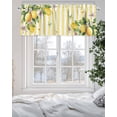 thumbnail image 5 of Lemon Flower Butterfly Valances for Windows Leaf Yellow White Striped Valance Rod Pocket Light Filtering Short Window Treatments Curtains for Kitchen Bathroom Living Room Bedroom, 42 x 12 Inch, 5 of 7