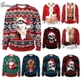 thumbnail image 2 of Chándal de cuello redondo para hombre, sudaderas Unisex con estampado de Calavera, ropa de calle de Navidad fea, ropa Vintage para hombre, 2 of 4