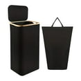thumbnail image 3 of Laundry Hamper Foldable Tall Storage Basket for Bathroom Nursery Living Room Black, 3 of 8