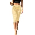 thumbnail image 2 of Mifsaly Fitted Capri Pants Women Striped High Waisted Capris Lightweight Soft Stretch Everyday Casual Cropped Pants Yellow,L, 2 of 7