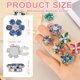thumbnail image 2 of Cubiertas de Botones de Strass Uxcell, 6Pcs Cubierta de Botón de Clip de Flores Redondas de Cristal para Decoración de Ropa de Camisa de Boda para Mujeres y Hombres, Azul(Tono Plateado), 2 of 6