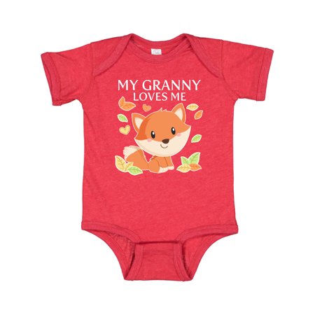 

Inktastic My Granny Loves Me- little fox Gift Baby Boy or Baby Girl Bodysuit