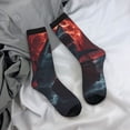 thumbnail image 5 of KLL Red Moon Shark Sailboat Print Cool Socks Men's Women's Crew Socks Funny Crazy Novelty Stockings, 5 of 6