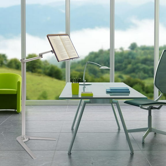 Modern Adjustable Height Book Holder Floor Stand Book Stand for Reading 35.4 Inches for Office, Study