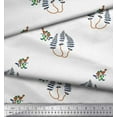 thumbnail image 3 of Soimoi Poly Georgette Fabric Leaves,Bird & Floral Block Printed Craft Fabric by The Yard 52 Inch Wide, 3 of 3