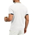 thumbnail image 6 of KLHDSF Men's Short Sleeve Polo Shirts Casual Slim Fit Basic Cotton Shirt Top 3-Button Golf Shirt, Summer Wear, Casual, Trip, Work, Outdoor White M, 6 of 10