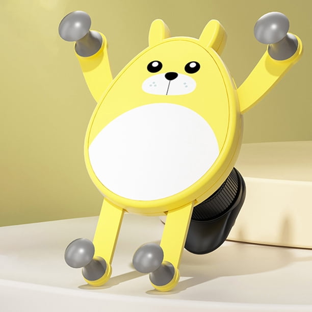 Soporte para Teléfono de Auto | Soporte Universal para Rejilla de Aire - Diseño Lindo para Navegación | Material ABS | Rotación 360° | Antideslizante y a Prueba de Golpes | Amarillo/Gris/Naranja