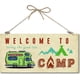 thumbnail image 1 of Letrero de madera decorativo para decoración del hogar, placa de madera para colgar en la pared, tablero de madera, letrero para puerta, bienvenido a Camp Bus Mountain, 1 of 7