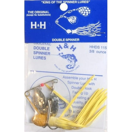 UPC: 0044784115062 | H&H Tackle Double Spinner Bait  Yellow  0.38 oz  HHHDS-06