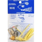 H&H Tackle Double Spinner Bait, Yellow, 0.38 oz, HHHDS-06
