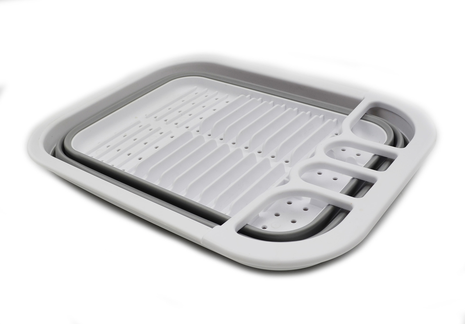 SAMMART Collapsible Dish Drainer - Foldable Drying Rack Set - Portable Dinnerware Organizer - Space Saving