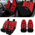 thumbnail image 2 of Uorisanigo Cute Ladybird Car Seat Cover Full Set of 18 Pack with Steering Wheel Cover Seatbelt Shoulder Pad Center Console Pad Cup Coasters Headrest Covers Lever Stick Knob Covers for Most Cars, 2 of 7