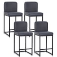 thumbnail image 2 of SUMMIT LIVING 24 inch Bar Stools with Back Set of 4 for Kitchen Dining, Faux Leather Counter Stools, Midnight Blue, 2 of 6
