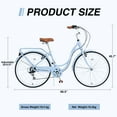 thumbnail image 6 of Mountain Bikes 7 Speed, Steel Frame, Multiple Colors 26 Inch Ladies bicycle,Hybrid Bikes, 6 of 7