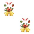thumbnail image 1 of Justharion Christmas Static Sticker Fridge Window PVC Decal Home Office Shop Self -adhesive Decoration, Long Hat Santa Clause bells 2Set, 1 of 6