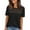 Black, variant on Stylish Mesh Panel Patchwork T-Shirt for Women Breathable Short Sleeve Top with Unique Cutout Design XXL Size Black