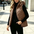 thumbnail image 4 of hoksml Women's Hooded Quilted Vest Full Zip Sleeveless Padded Warm Lightweight Gilet for Outdoor Travel Daily Casual Comfort, 4 of 8