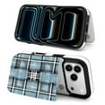 thumbnail image 4 of Abstract Blue Black White Plaid Pattern Leather Wallet Case for iPhone 15 Plus Wallet Case Card Holder Flip, 4 of 8