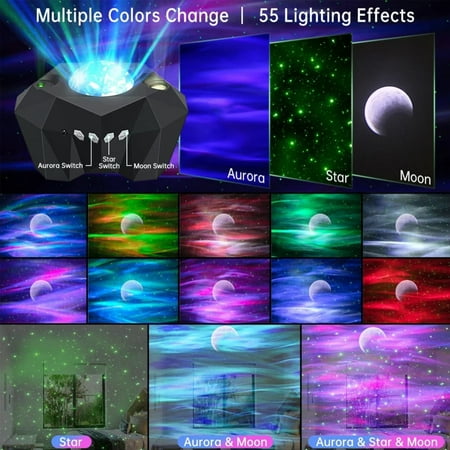 

CHNGXDZ The mesmerizing ideal Aurora Star Lights Projector for creating a calming atmosphere in your living space. Unwind in serene tranquility as the gentle soothing lights softly illu