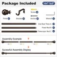 thumbnail image 7 of KoshiMe 1-inch Diameter Adjustable Curtain Rod 32-168 inches, Heavy-Duty Curtain Rods, Classic Ball Finials for Indoor/Outdoor Use, bronze, 7 of 7