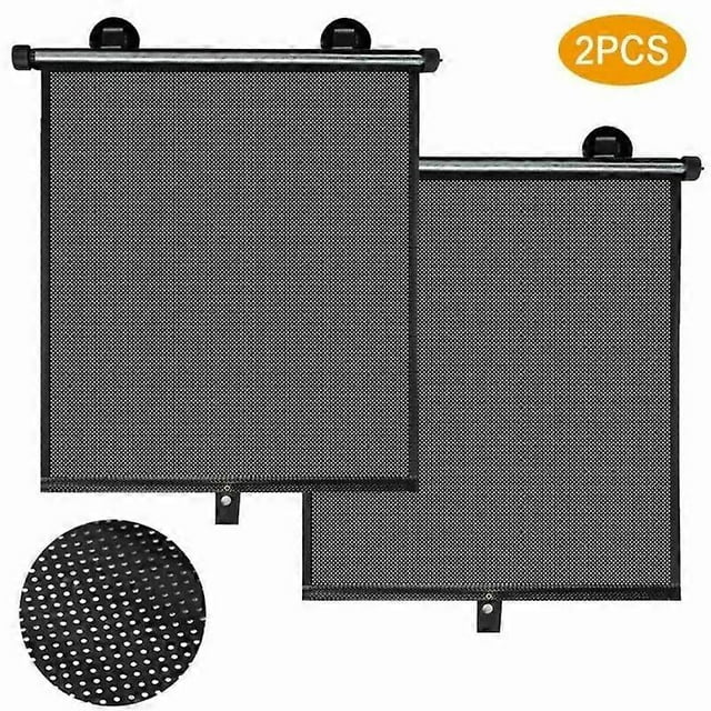 2pcs Retractable Car Side Window Baby Sun Shade Shield Cover Roll Curtain Visor Car Roller Shades Suction Cups