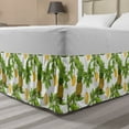 thumbnail image 1 of Tropical Bed Skirt, Pineapple Mango Leaves Palmatia Botany Art, Elastic Bedskirt Dust Ruffle Wrap Around for Bedding Decor, 4 Sizes, White Multicolor, by Ambesonne, 1 of 2