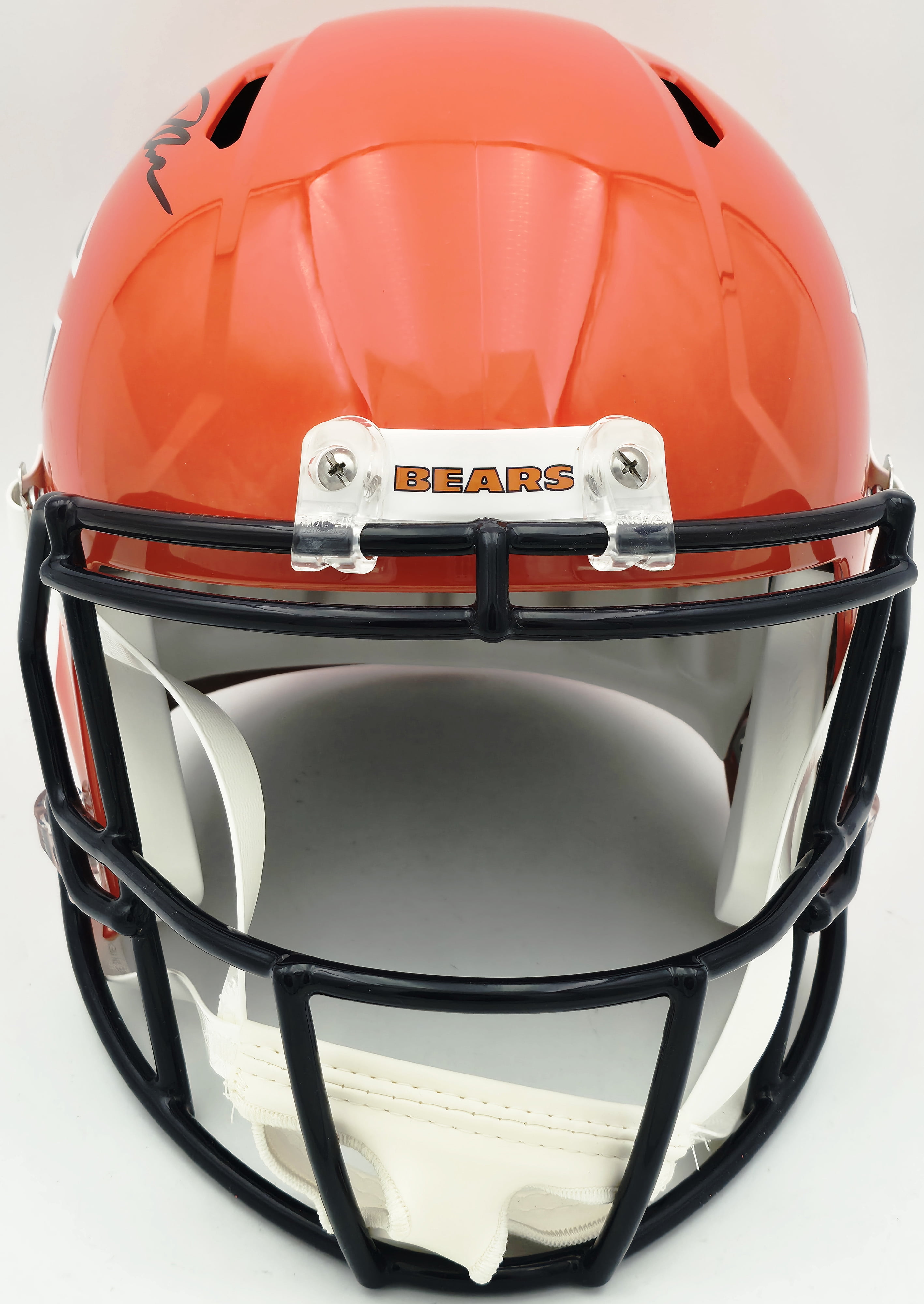 D'Andre Swift Autographed Chicago Bears 2022 Alternate Orange Full Size Speed Replica Helmet Beckett BAS Witness Stock #260053