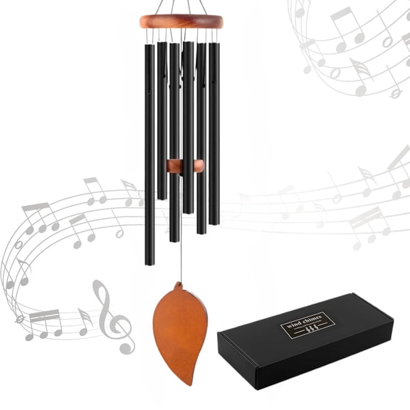 Beloadence 32 Inch Wind Chimes for Outside, Black Aluminum Memorial Wind Chime, Sympathy Gift for Loss of Loved One, Deep Tone Windchimes Outdoors for Home Decor, Garden