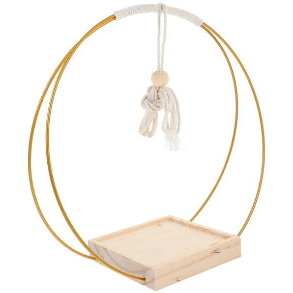 OULII 1 Set Iron and Wood Railing Flower Box for Indoor Plant Display 11.8x11.8x4.9in