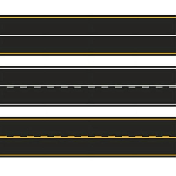 Yellow and White road Street roadway Edible Cake Topper 3 Strips 2.5x10 inchs on size