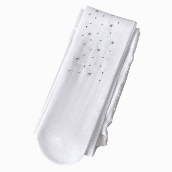 Toddler Socks Rhinestoned Tights For Girl Sparkly Leggings Feature Comfortable Fabric For Daily 4-5 Years,White Caqnni