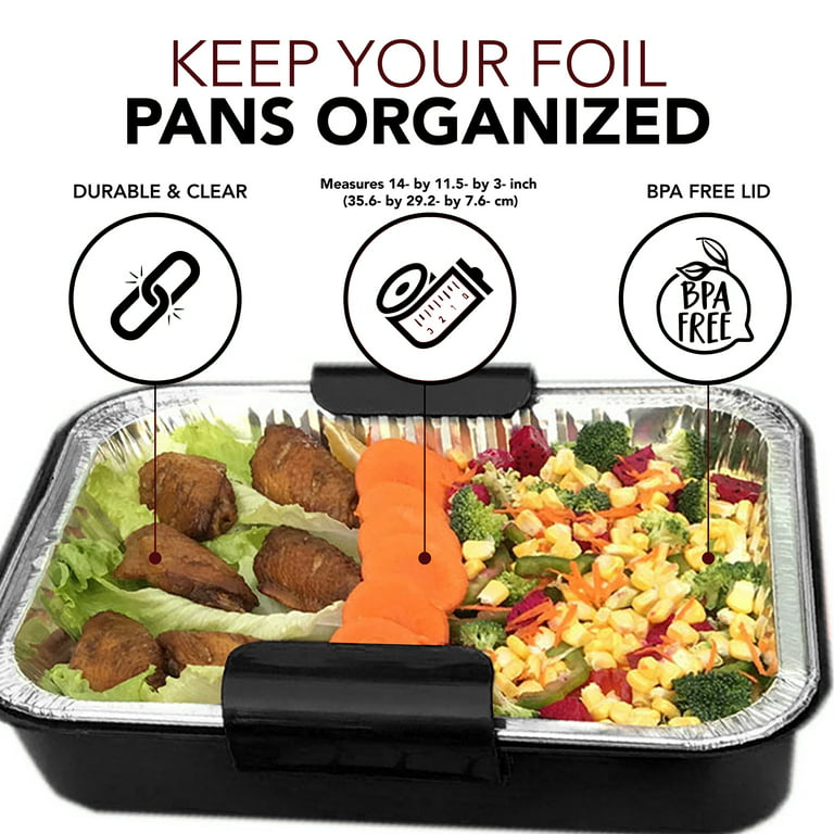 Foil Decor Serving and Casserole Carrier for 9x13x2 Foil Pan, Heat  Resistant w/Handles, Snap on Lid Doubles as a Serving Dish, 1 Foil Pan  included