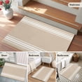 thumbnail image 5 of Farmhouse Khaki 2x3 Area Rugs for Living Room, White Stripe Non Slip Floor Mat Washable Low-Profile Indoor Carpet for Bedroom, Dining Room, Bathroom, 5 of 9
