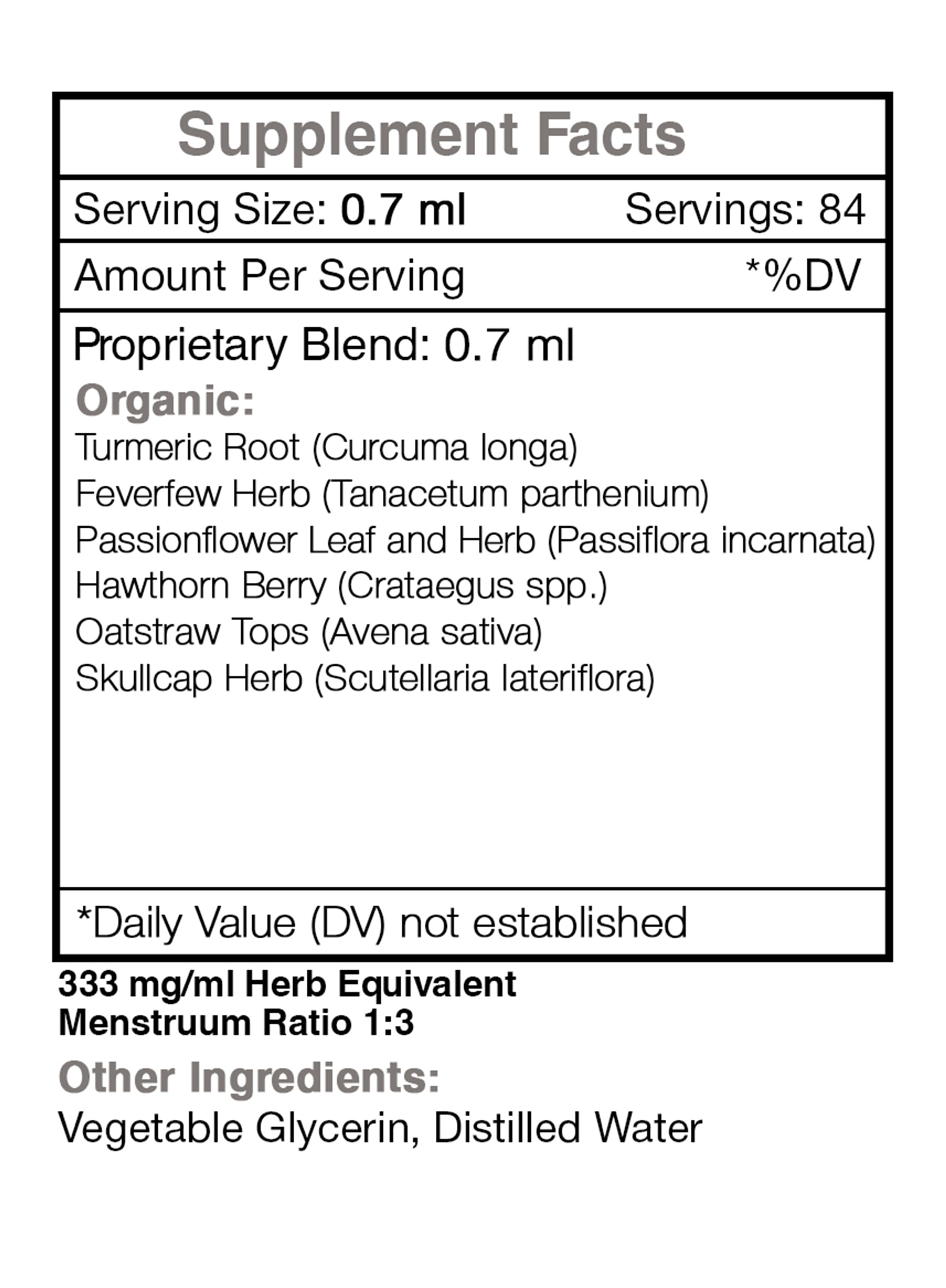Secrets Of The Tribe Nerve Secret Blend Tincture Dietary Supplement, Natural Extract, Made from Turmeric, Feverfew, Passionflower, Hawthorn, Skullcap 2 oz